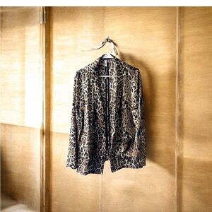 Glam Animal Print Blazer in Brown and Black